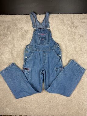 Vintage‎ BUM Equipment Women Blue Denim Jean Bib Overalls Carpenter Size M